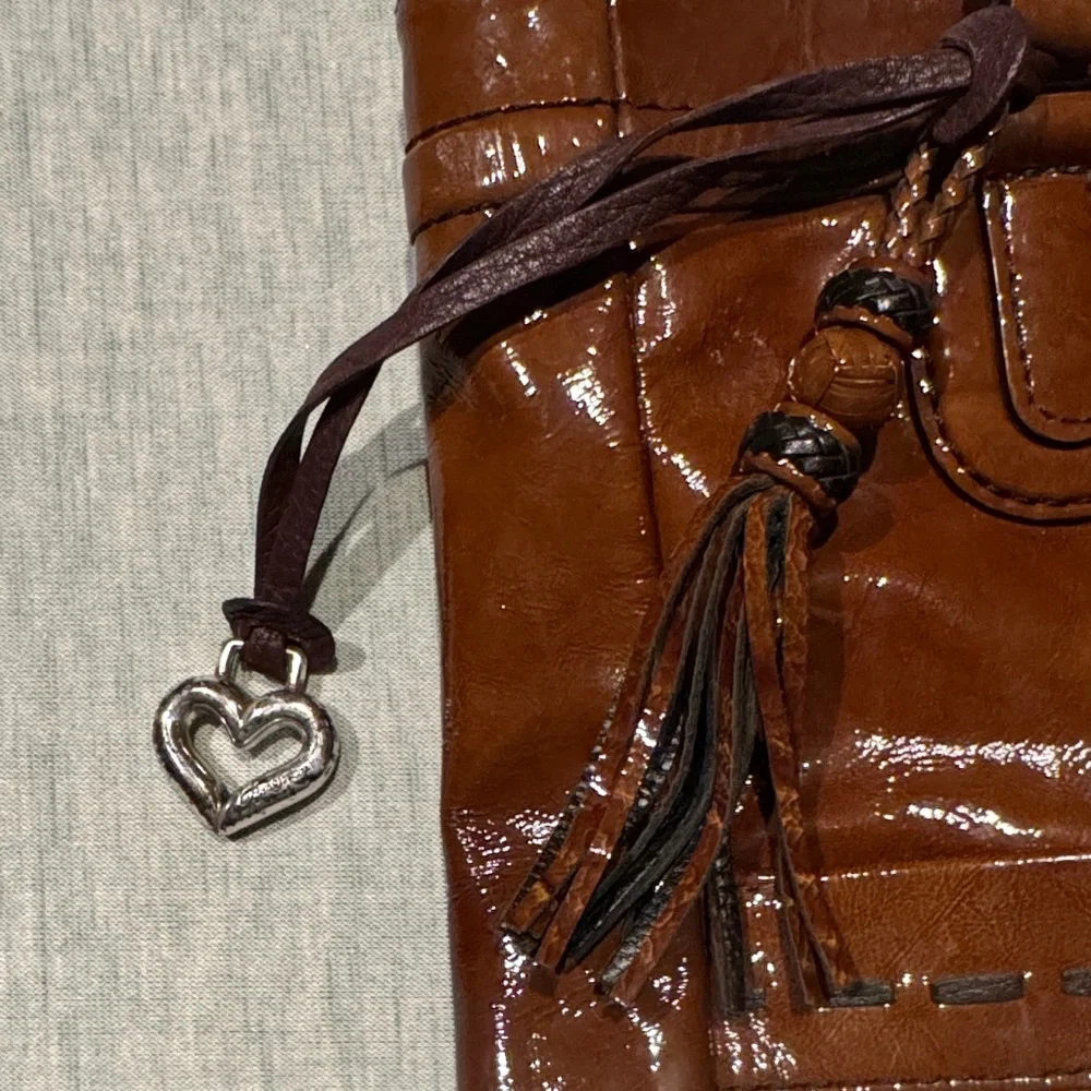 Brighton Shiny Brown Leather Tote